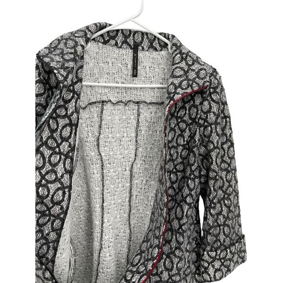 IC By Connie Full Zip Jacket 3/4 Sleeve Gray Size Medium - Picture 8 of 12